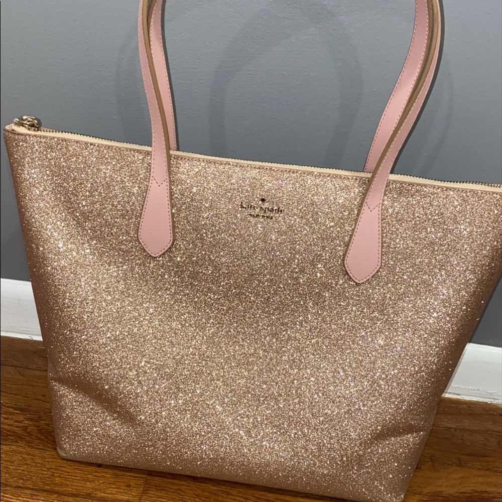 JOELEY LARGE GLITTER TOTE - KATE SPADE